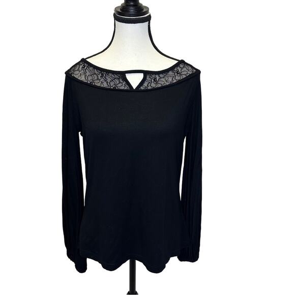 Anne Fontaine Tops - Anne Fontaine Black Lace Long Sleeve Top - Size 44